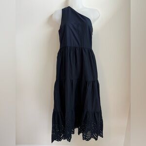 Gap Navy Eyelet One-Shoder Dress